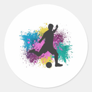 サッカーの火照り色のスプラッシュ ラウンドシール