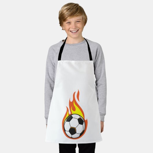 サッカーの火 エプロン (着用した状態)