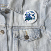 サッカーの熱帯花の青ボタン 缶バッジ (インサイチュ)