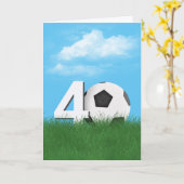 サッカーの生誕40周年を迎える草の中のボール カード (黄色い花)