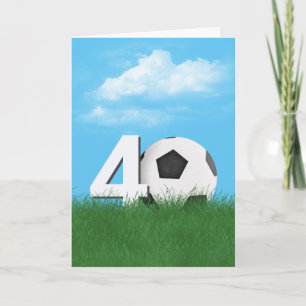 サッカーの生誕40周年を迎える草の中のボール カード