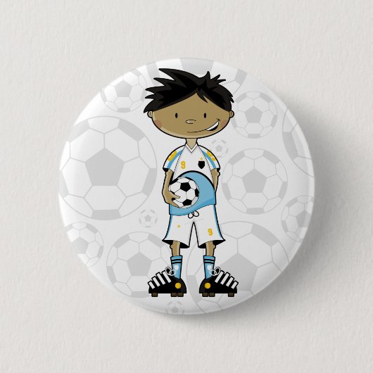 サッカーの男の子のバッジ 缶バッジ (正面)