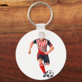 サッカーの男子選手 キーホルダー (正面)