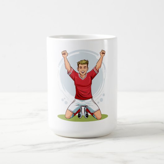 サッカーの男性選手 コーヒーマグカップ (中央)