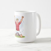 サッカーの男性選手 コーヒーマグカップ (正面右)