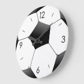 サッカーの白と黒のサッカーラウンド ラージ壁時計 (傾斜)
