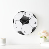 サッカーの白と黒のサッカーラウンド ラージ壁時計 (ホーム)