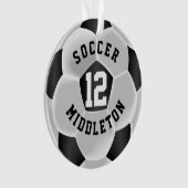 サッカーの白黒のスポーツボール オーナメント (正面)