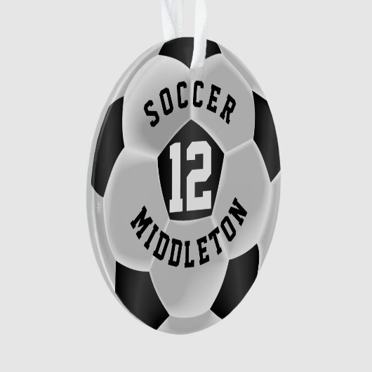 サッカーの白黒のスポーツボール オーナメント (正面)