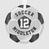 サッカーの白黒のスポーツボール オーナメント (裏面)