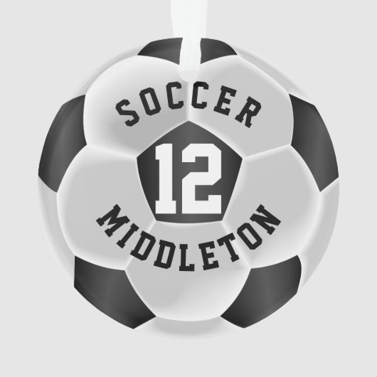 サッカーの白黒のスポーツボール オーナメント (裏面)