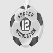 サッカーの白黒のスポーツボール オーナメント (正面)