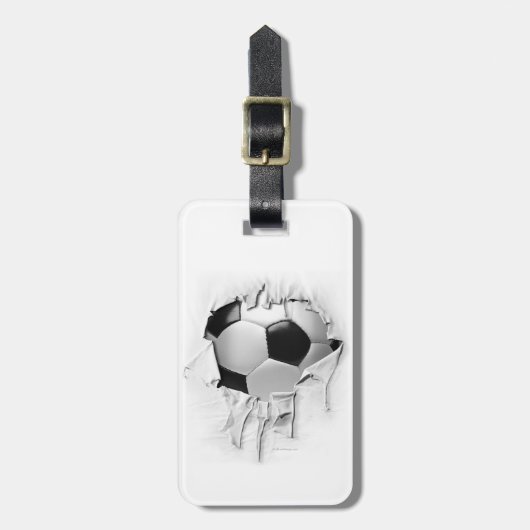 サッカーの破れ ラゲッジタグ (正面縦)