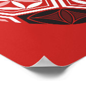 サッカーの神聖な幾何学の赤 ポスター (角)