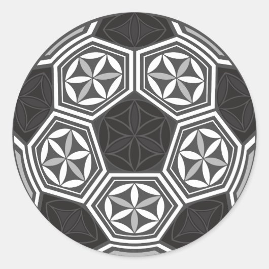 サッカーの神聖な幾何学 ラウンドシール (正面)