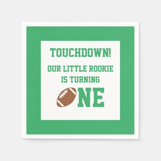 サッカーの第1の誕生日 スタンダードカクテルナプキン (正面)