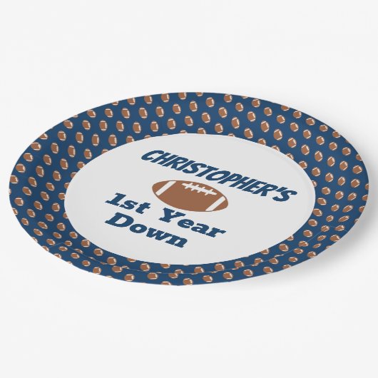 サッカーの第1の誕生日 ペーパープレート (アングル)