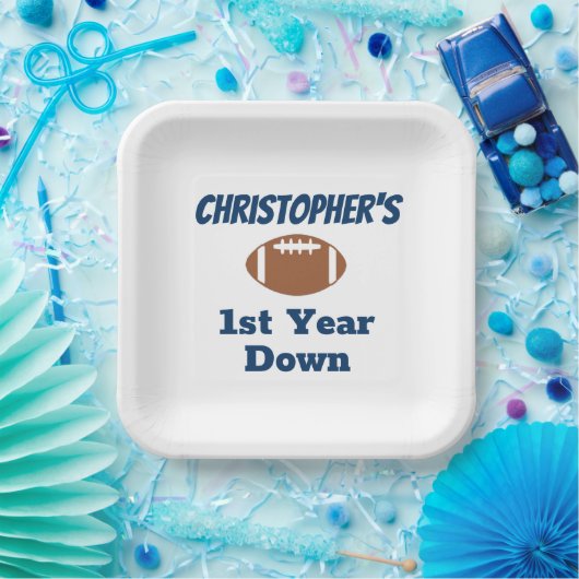 サッカーの第1の誕生日 ペーパープレート (パーティー)