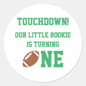 サッカーの第1の誕生日 ラウンドシール (正面)