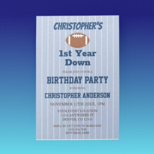 サッカーの第1の誕生日 招待状