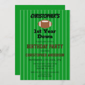 サッカーの第1の誕生日 招待状 (正面/裏面)