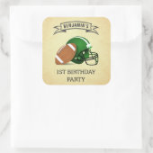 サッカーの第1バースデーパーティー好意ステッカー スクエアシール (バッグ)