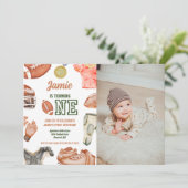 サッカーの第1バースデーボーイズ水彩 招待状 (スタンド正面)