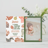 サッカーの第1バースデーボーイズ水彩 招待状 (スタンド正面)