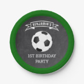 サッカーの第1誕生日パーティー ペーパープレート (正面)