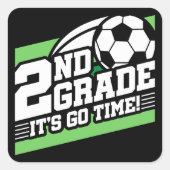 サッカーの第2級サッカー初日新学期 スクエアシール (正面)