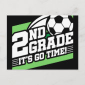 サッカーの第2級サッカー初日新学期 ポストカード (正面)