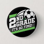 サッカーの第2級サッカー初日新学期 缶バッジ (正面)