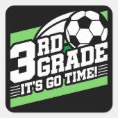 サッカーの第3回サッカー初日新学期 スクエアシール (正面)