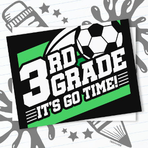 サッカーの第3回サッカー初日新学期 ポストカード