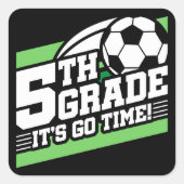サッカーの第5回サッカー初日新学期 スクエアシール (正面)