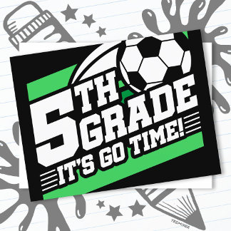 サッカーの第5回サッカー初日新学期 ポストカード