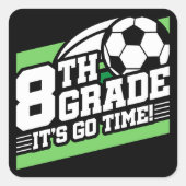 サッカーの第8回サッカー初日新学期 スクエアシール (正面)
