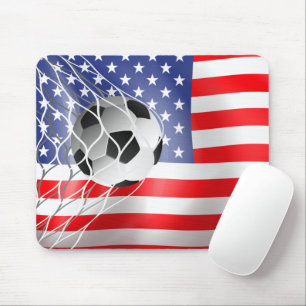サッカーの米国国旗 マウスパッド