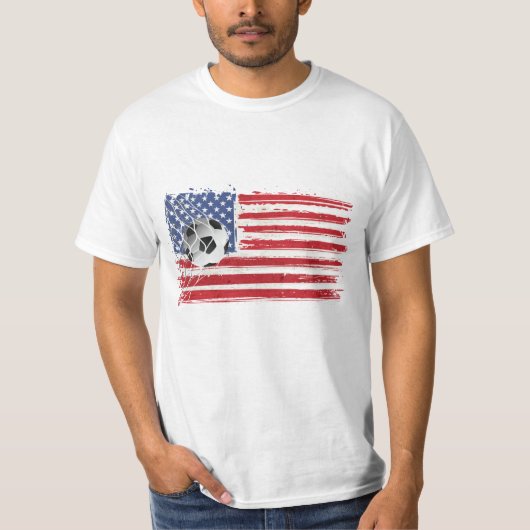 サッカーの米国国旗 Tシャツ (正面)