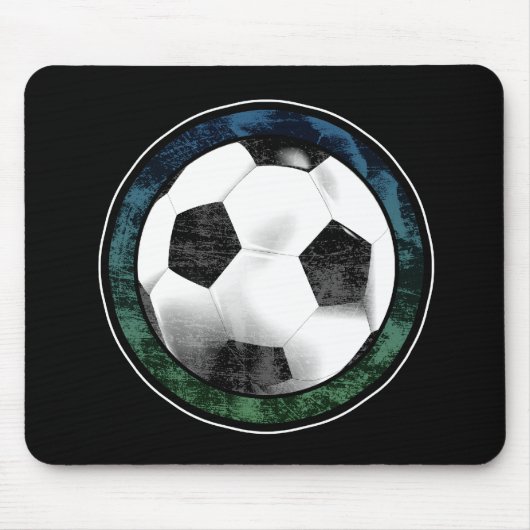 サッカーの紋章の青緑のマウスパッド マウスパッド (正面)