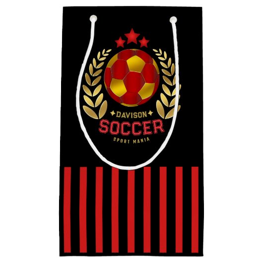 サッカーの紋章デザイン スモールペーパーバッグ (正面)