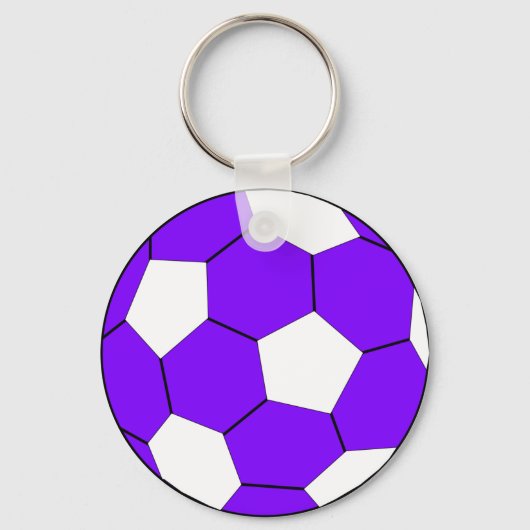 サッカーの紫色と白 キーホルダー (正面)