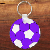 サッカーの紫色と白 キーホルダー (正面)