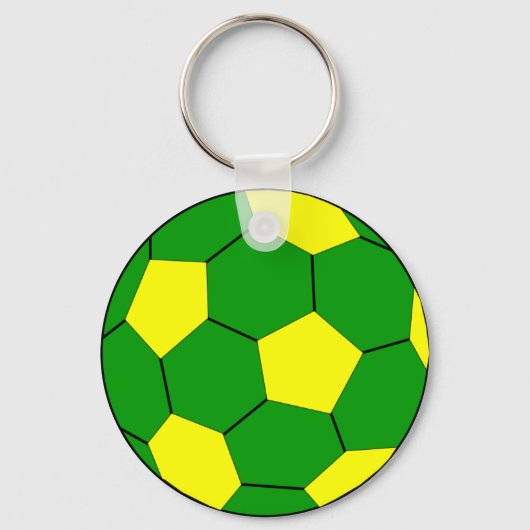 サッカーの緑と黄色 キーホルダー (正面)