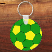 サッカーの緑と黄色 キーホルダー (正面)