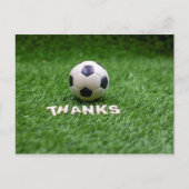サッカーの緑のサンキューカード ポストカード (正面)
