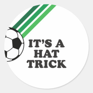 サッカーの緑のストライプ はじめてのハットトリック 3歳の誕生日 ラウンドシール
