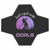 サッカーの美しいゴールの女の子 サッカーボール (フラット)