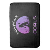 サッカーの美しいゴールの女の子 バスマット (正面縦)