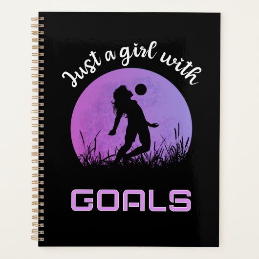 サッカーの美しいゴールの女の子 プランナー手帳 (正面)